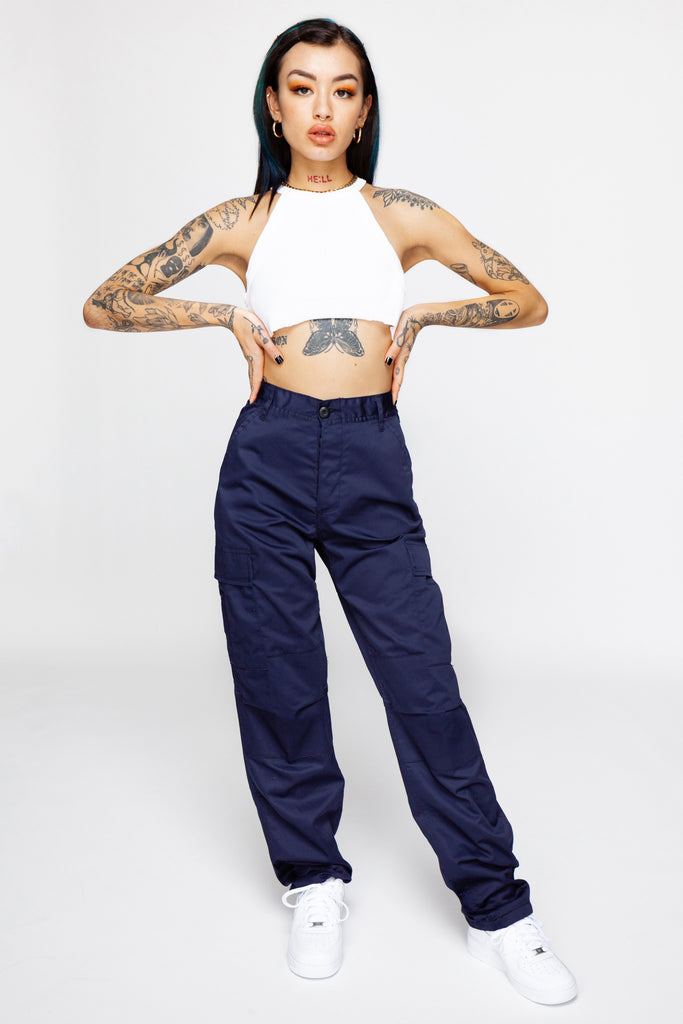 Ink Blue Cargo Pants, Women's Fashion, Bottoms, Other Bottoms on Carousell