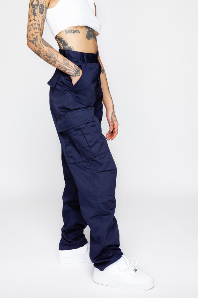 Uneek Women's Cargo Trousers, Navy