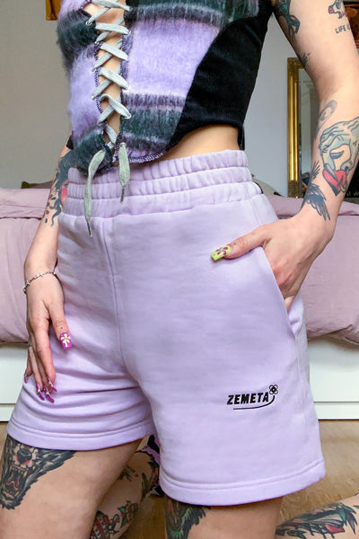 I Just Wanna Sweat Shorts Lavender